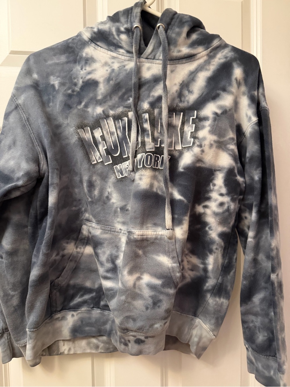 New York Men's Gray Tie-Dye Hoodie